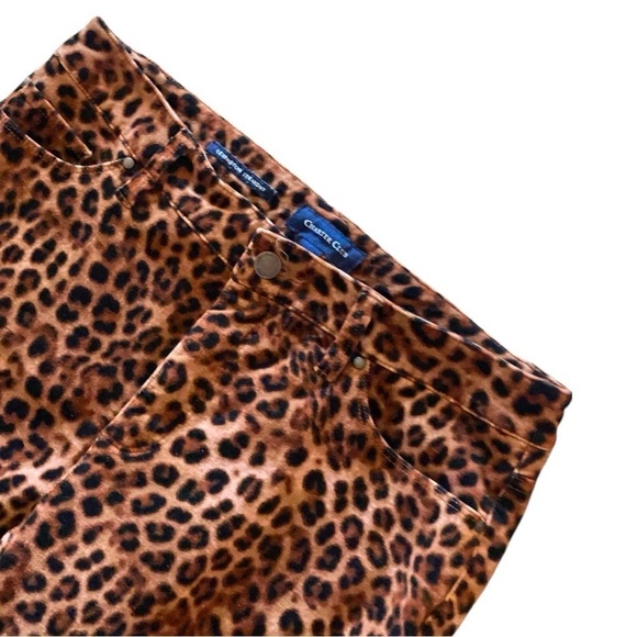 CHARTER CLUB Lexington Straight Leg Leopard Print Corduroy Pants Size 6 - Picture 10 of 15